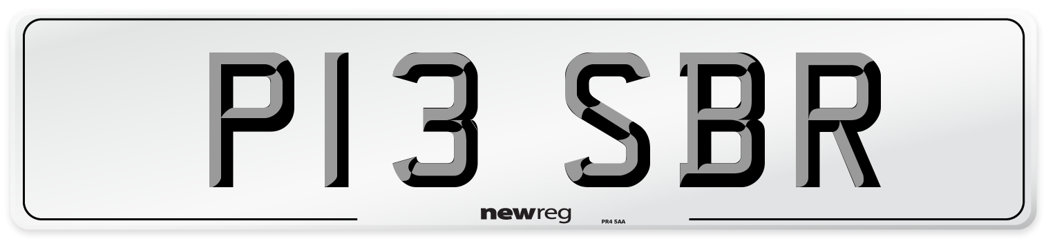 P13 SBR Number Plate from New Reg